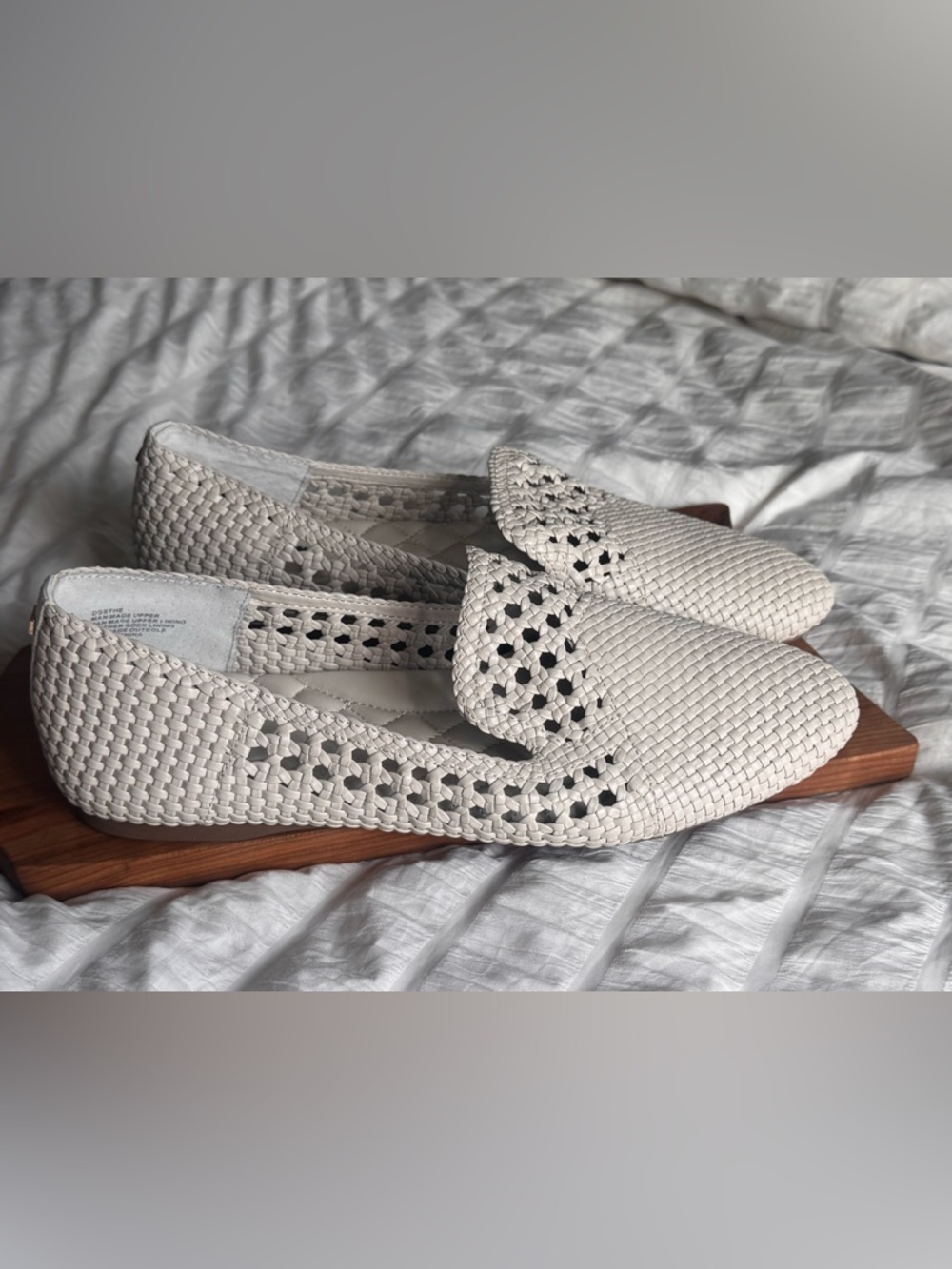 Birdies Woven Loafers Women’s Cream Slip-On Flats Braided Resort Minimalist